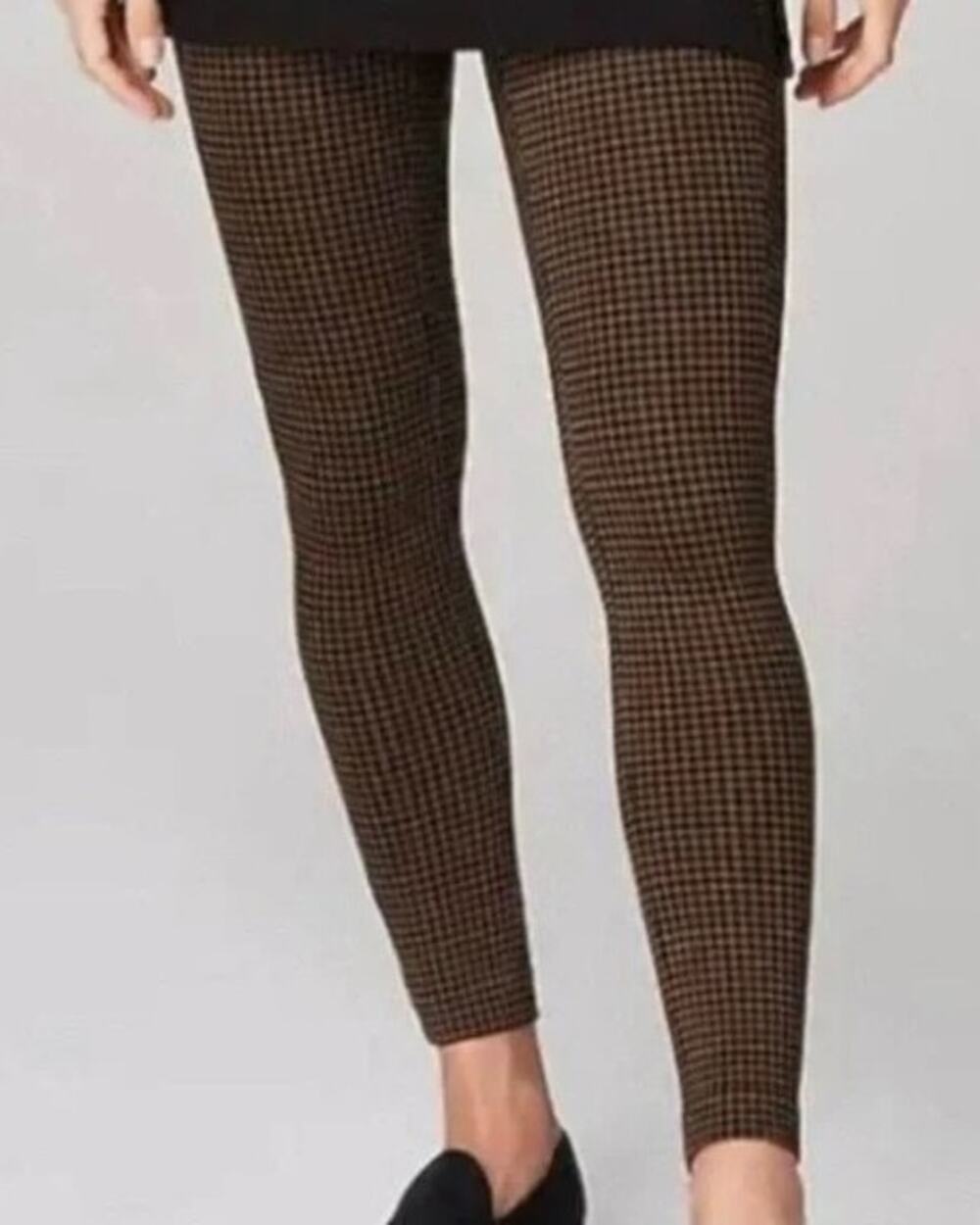 J. Jill Brown Blue Houndstooth Pointe Leggings Small